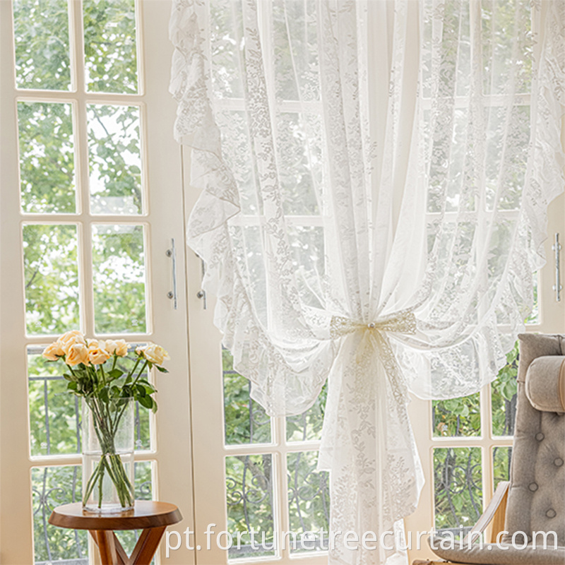 Embroidery White Sheer Curtain
